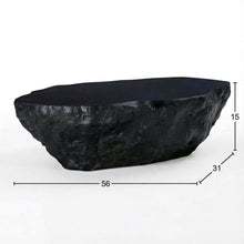 Black Concrete Coffee Table, Sturdy Design and Smooth Surface for Living Areas