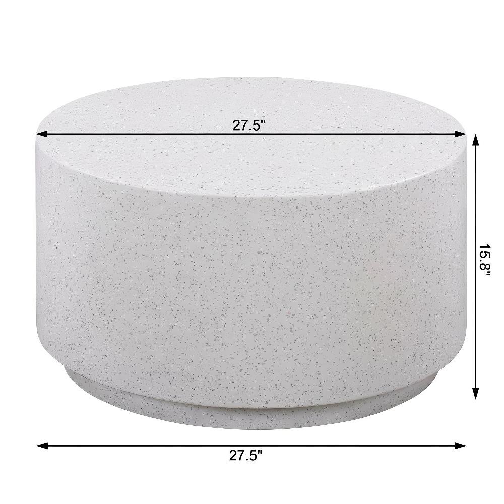 Gray Concrete Coffee Table with Light Speckled Surface and Durable Build