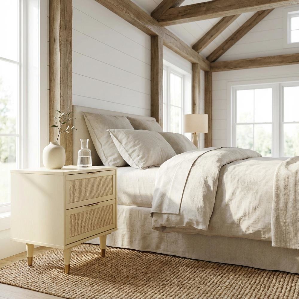 Buttermilk Nightstand with Classic Design and Solid Construction