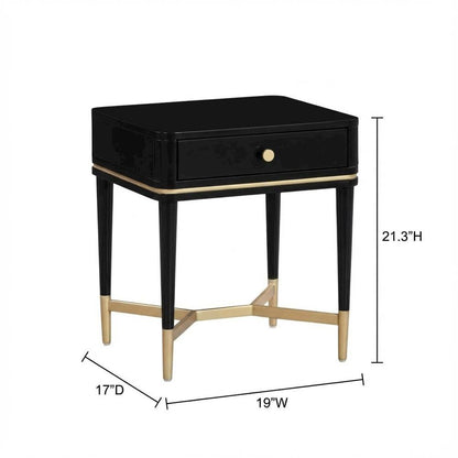 Black Nightstand with Soft-Close Drawers and Modern Style
