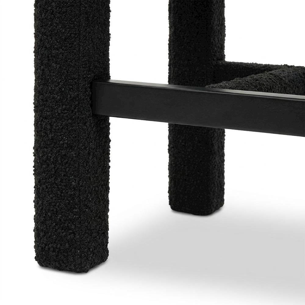 Black Boucle Counter Stool with Modern Design and Comfortable Seat