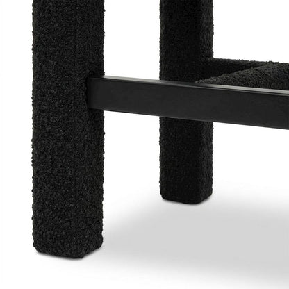 Black Boucle Counter Stool with Modern Design and Comfortable Seat