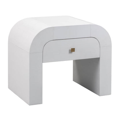 White Nightstand with Soft-Close Drawers and Modern Design