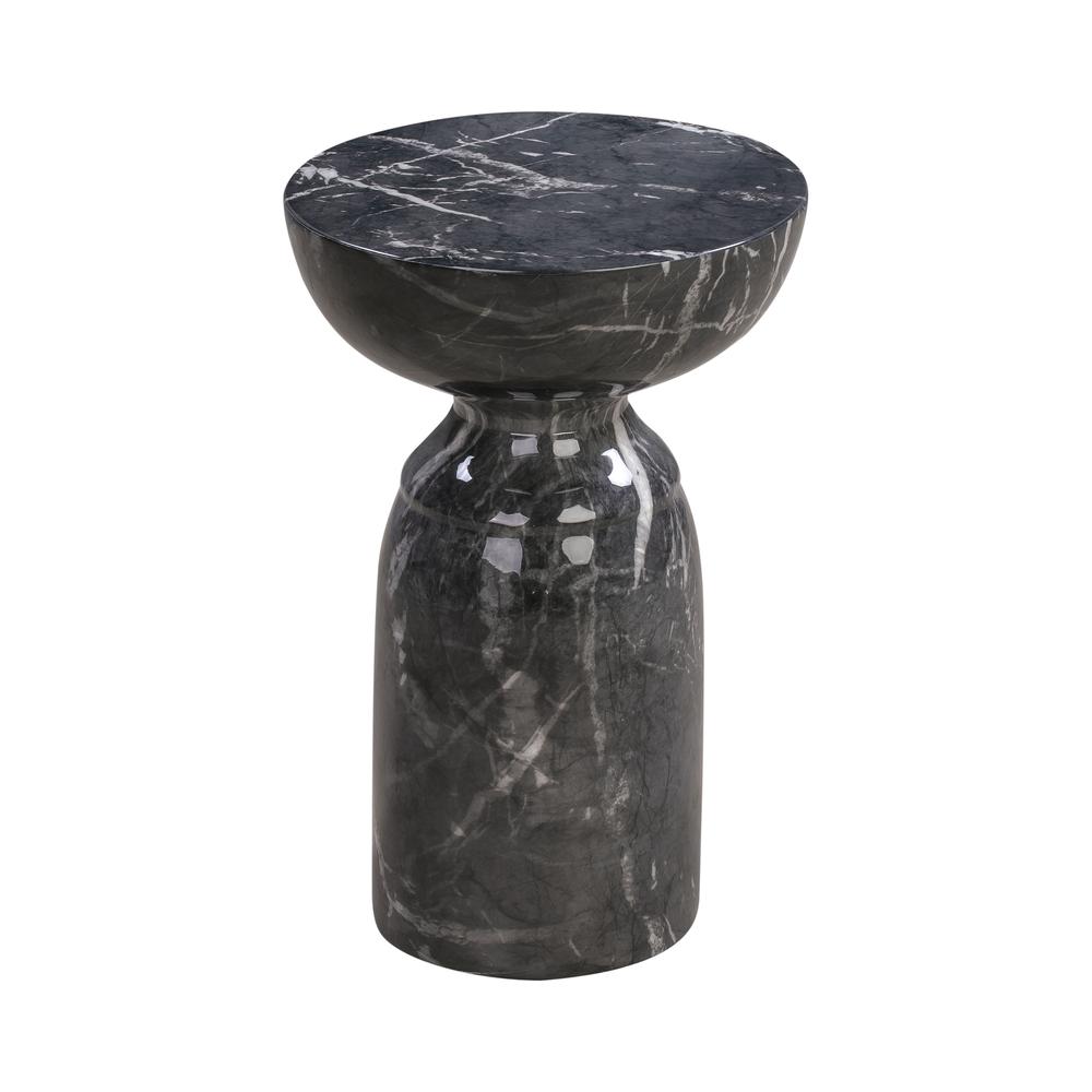 Elegant Black Marble Side Table with Durable Concrete Construction