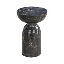 Elegant Black Marble Side Table with Durable Concrete Construction