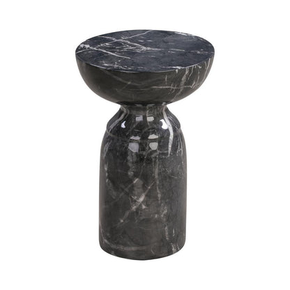 Elegant Black Marble Side Table with Durable Concrete Construction