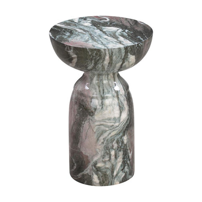 Sophisticated Grey and Blush Marble Side Table with Durable Concrete Design