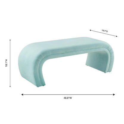 Kenya Bright Blue Velvet Bench