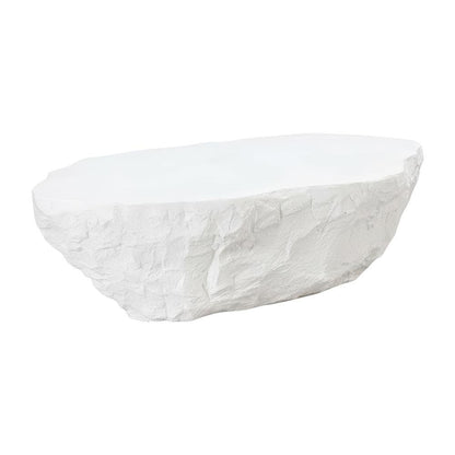 White Concrete Coffee Table, Sturdy Durable Construction, 220 lb Weight Capacity