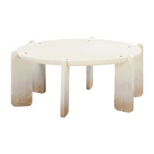 Beige MDF and Oak Coffee Table with Cream Legs and Sturdy Design