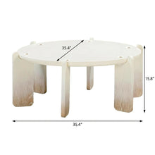 Beige MDF and Oak Coffee Table with Cream Legs and Sturdy Design