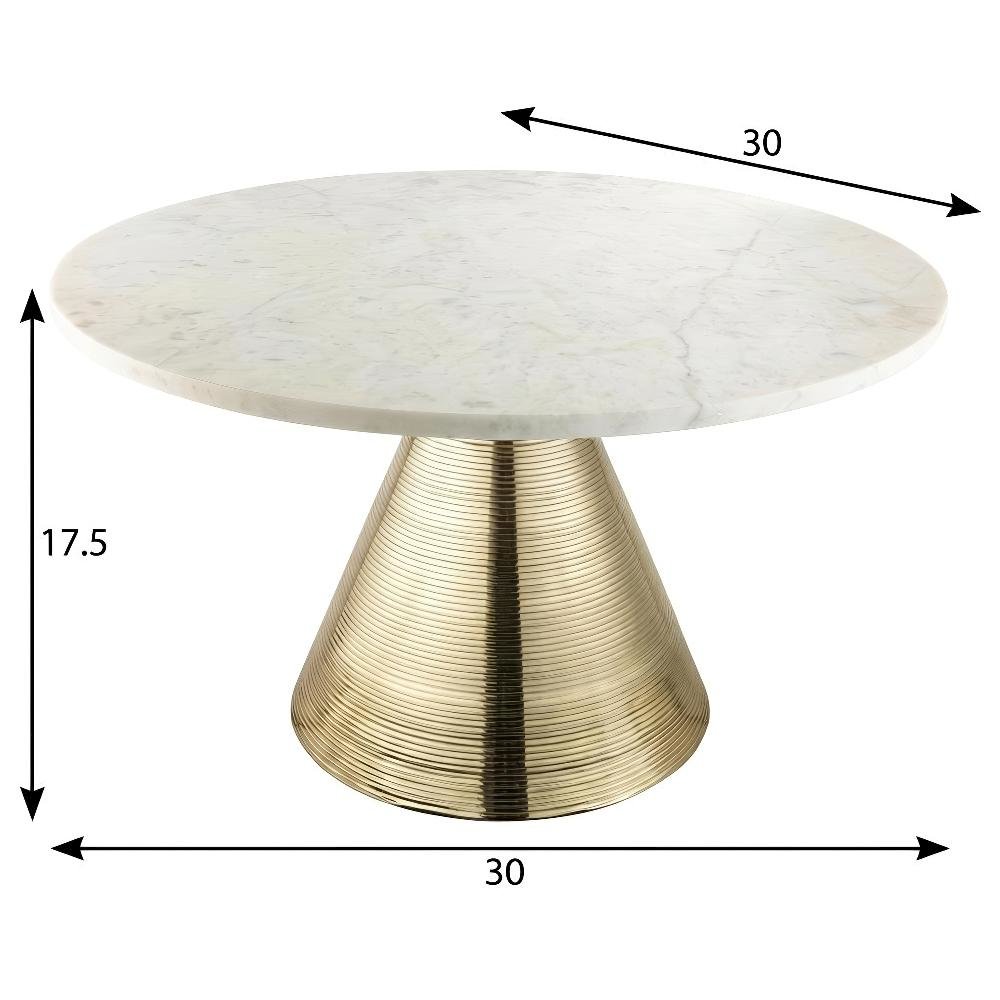 White Marble Coffee Table with Gold Legs, Single-Piece Design for Stylish Living