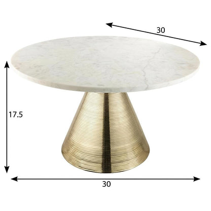 White Marble Coffee Table with Gold Legs, Single-Piece Design for Stylish Living