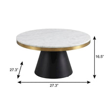 Black Marble Coffee Table with Iron Frame and Gold Accents for Living Room