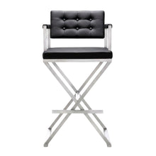 Black Steel Barstool with Modern Design and Sturdy Construction