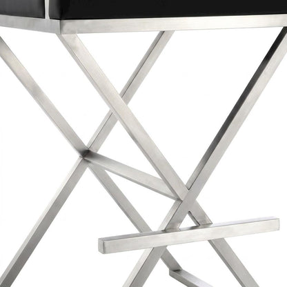 Black Steel Barstool with Modern Design and Sturdy Construction