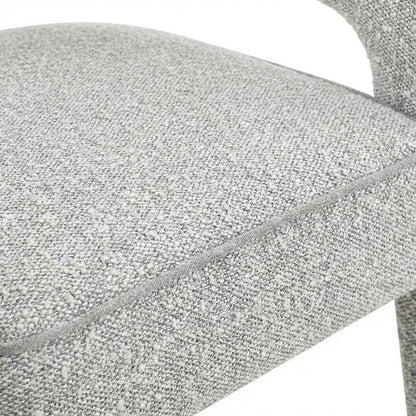Boucle Dining Chair with Gold and Grey Legs for Elegant Meals