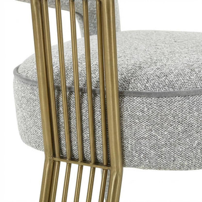 Boucle Dining Chair with Gold and Grey Legs for Elegant Meals