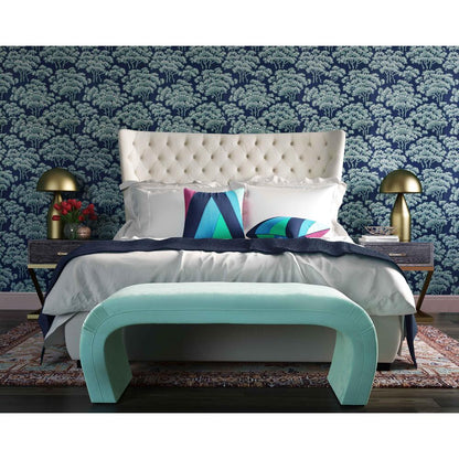 Kenya Bright Blue Velvet Bench