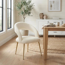 Gold Leg Modern Glam Dining Chair with Fiber-Wrapped Foam Seat