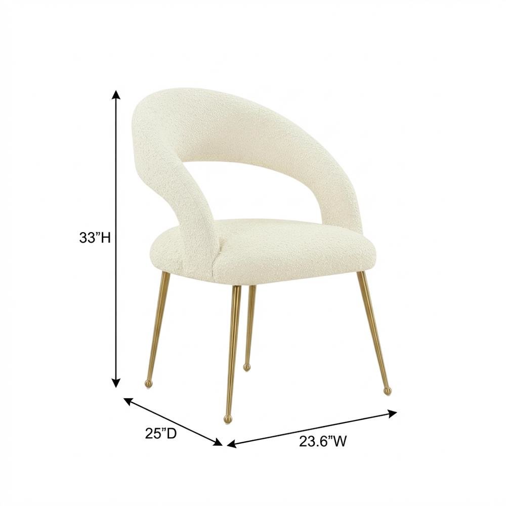 Gold Leg Modern Glam Dining Chair with Fiber-Wrapped Foam Seat