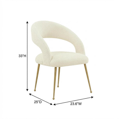 Gold Leg Modern Glam Dining Chair with Fiber-Wrapped Foam Seat