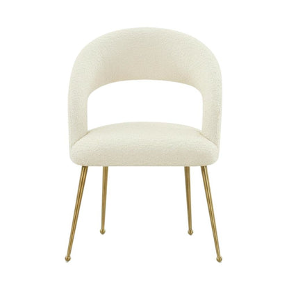 Gold Leg Modern Glam Dining Chair with Fiber-Wrapped Foam Seat