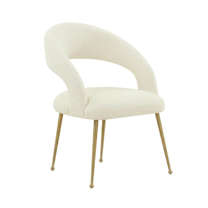 Gold Leg Modern Glam Dining Chair with Fiber-Wrapped Foam Seat