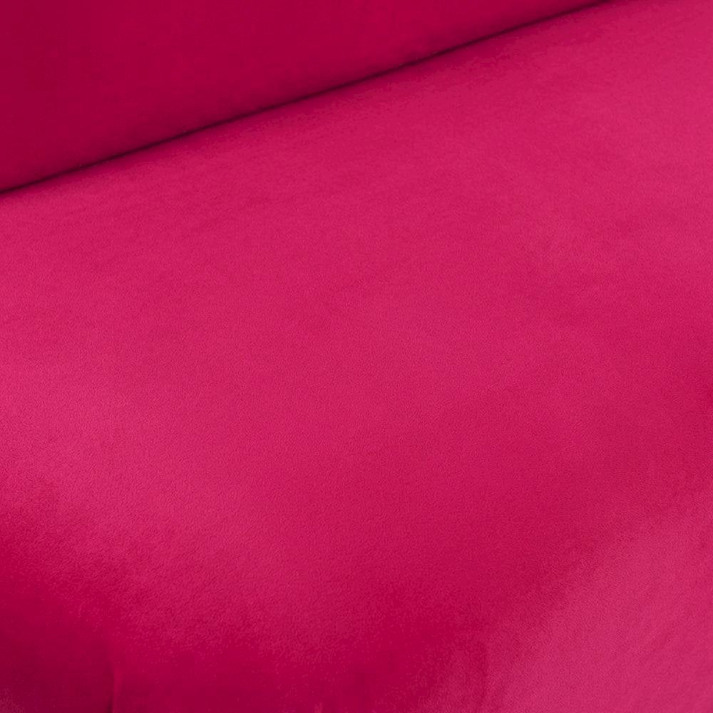 Hot Pink Velvet Loveseat With Sculpted Back, A Unique Lips Sofa Design