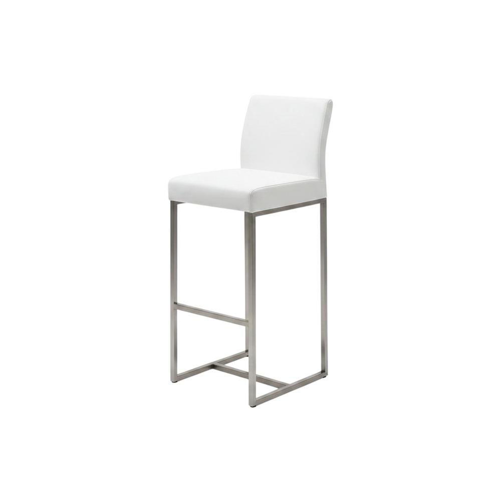 White Stainless Steel Counter Stool Set - Modern, Durable, 2-Pack