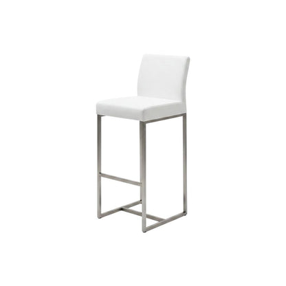 White Stainless Steel Counter Stool Set - Modern, Durable, 2-Pack