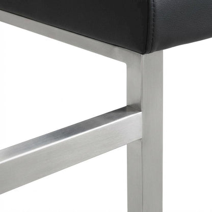 Stainless Steel Counter Stool Set, Adjustable Seat Height and Foam Cushions