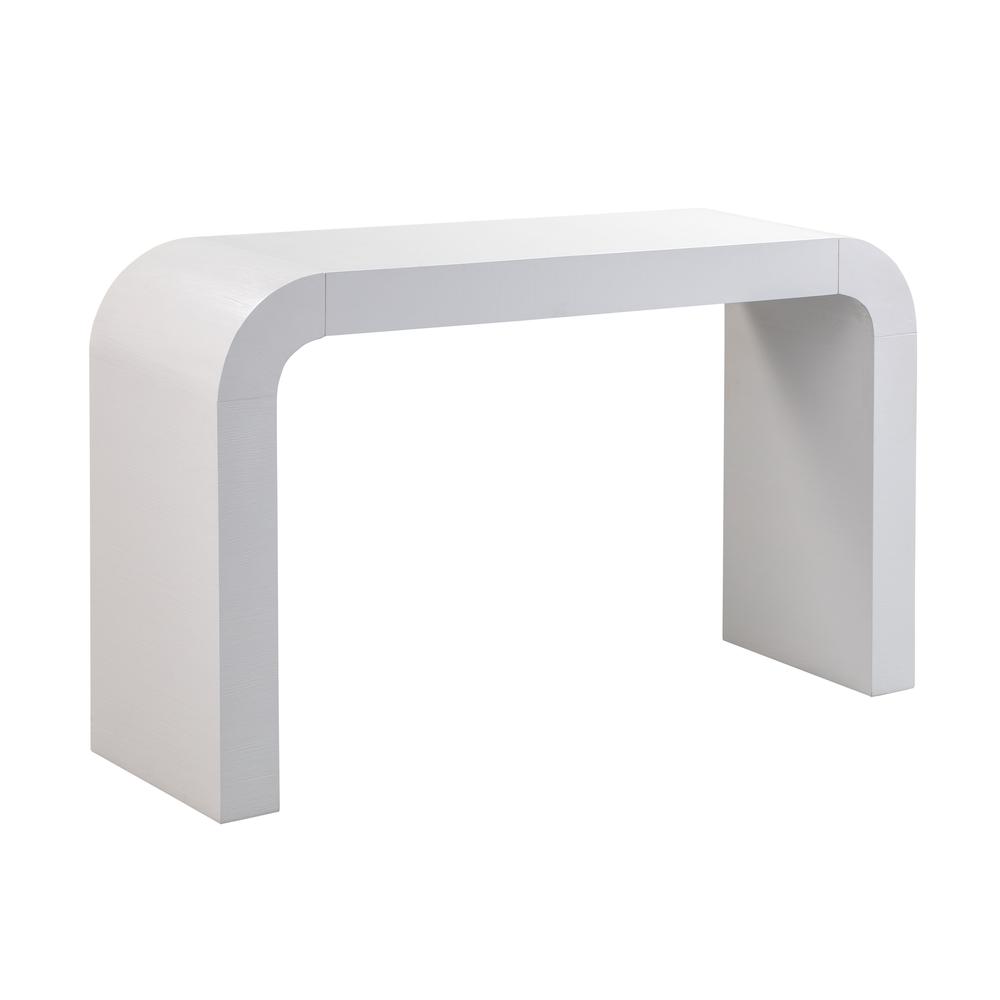 Elegant Curved White Console Table Perfect for Modern Entryways and Decor