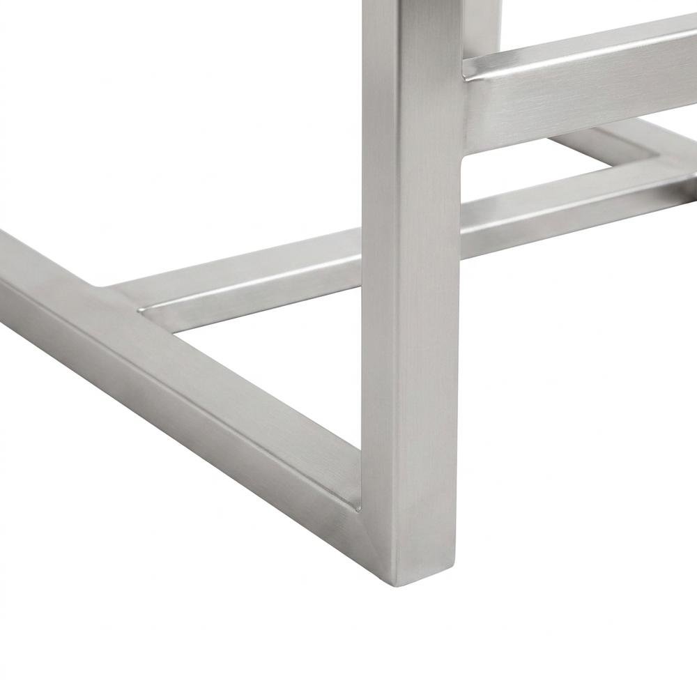 White Stainless Steel Counter Stool Set - Modern, Durable, 2-Pack