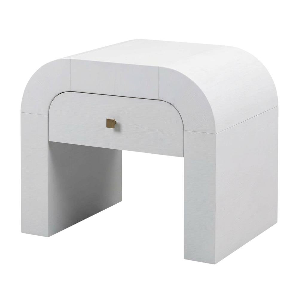 White Nightstand with Soft-Close Drawers and Modern Design
