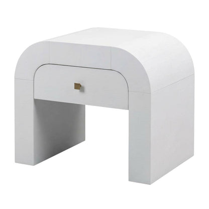 White Nightstand with Soft-Close Drawers and Modern Design