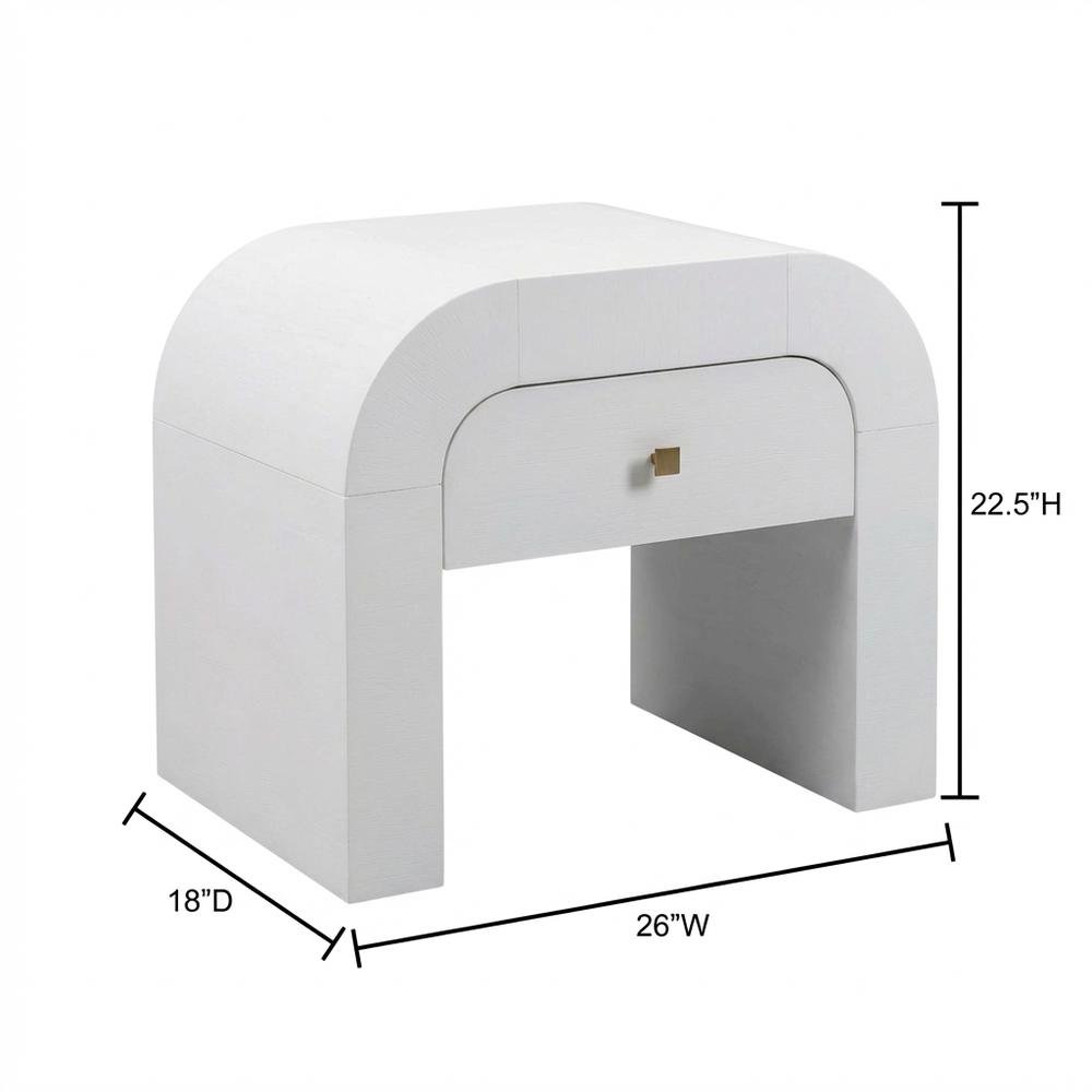 White Nightstand with Soft-Close Drawers and Modern Design