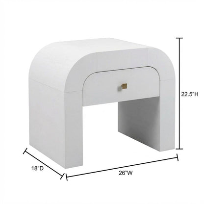 White Nightstand with Soft-Close Drawers and Modern Design
