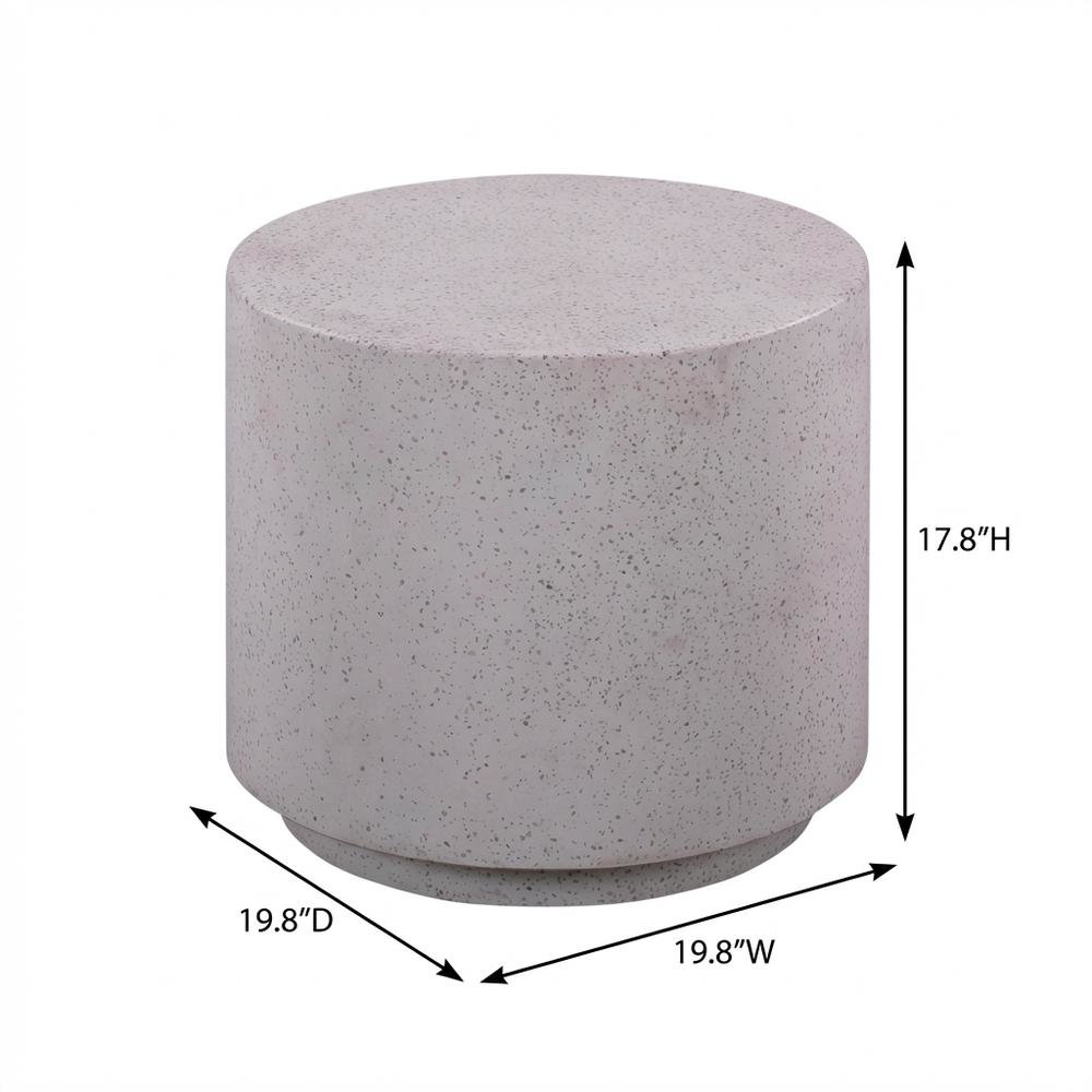 Speckled Terrazzo Side Table with Adjustable Shelf and Modern Design