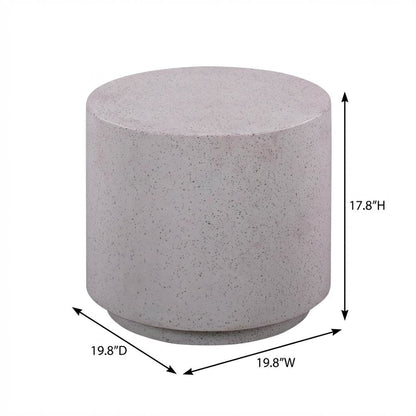 Speckled Terrazzo Side Table with Adjustable Shelf and Modern Design