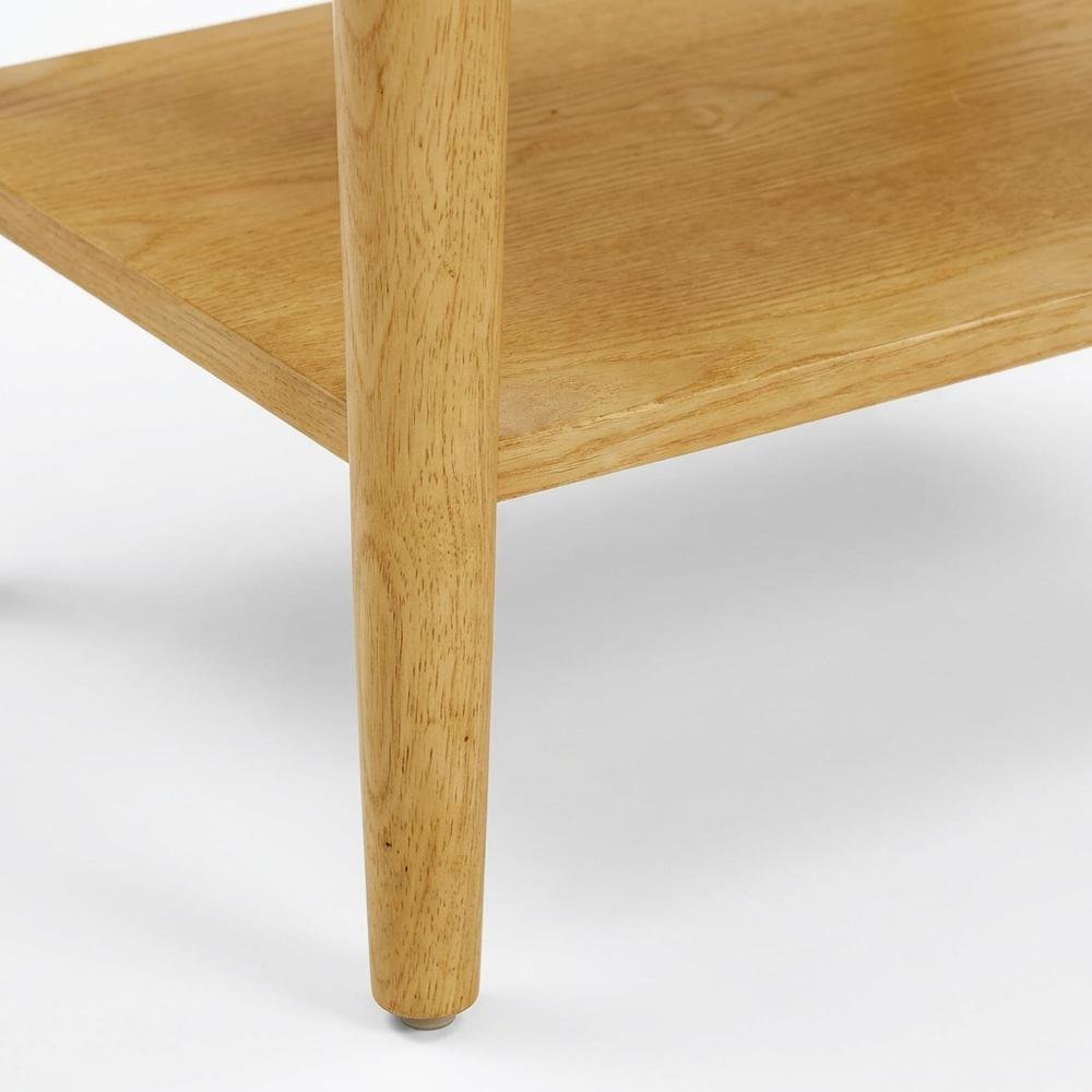 Ash Nightstand with Soft Close Drawers and Rubberwood Legs