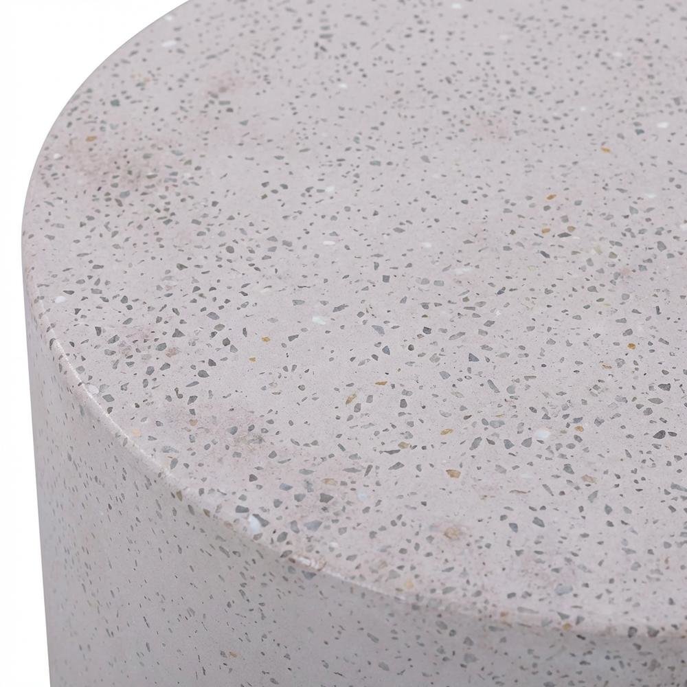 Speckled Terrazzo Side Table with Adjustable Shelf and Modern Design