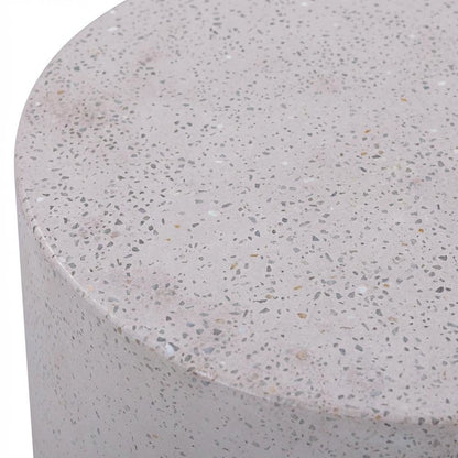 Speckled Terrazzo Side Table with Adjustable Shelf and Modern Design