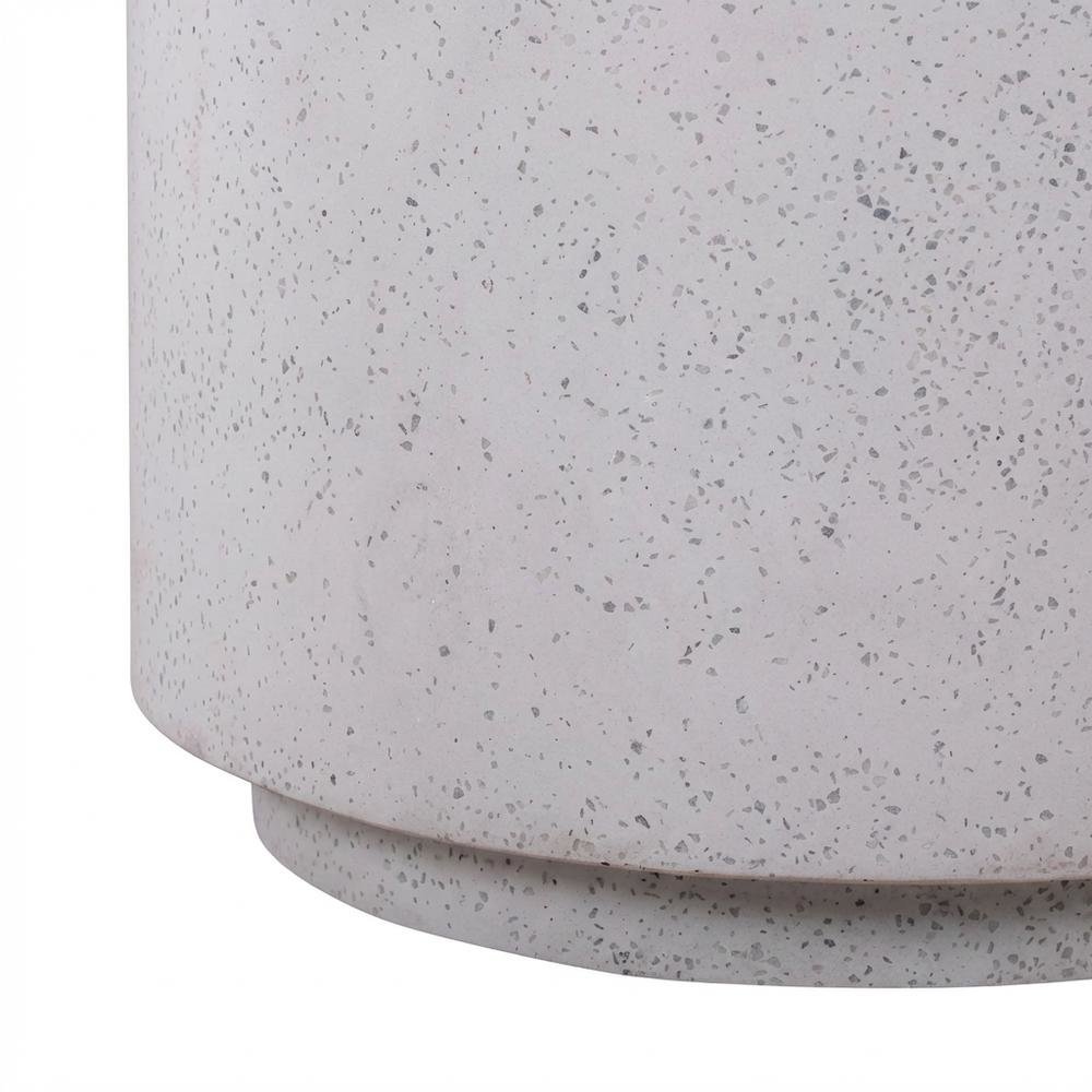 Speckled Terrazzo Side Table with Adjustable Shelf and Modern Design