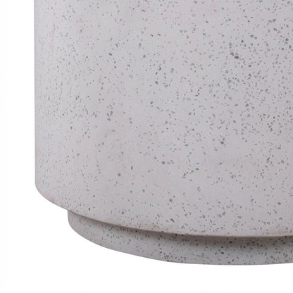 Speckled Terrazzo Side Table with Adjustable Shelf and Modern Design