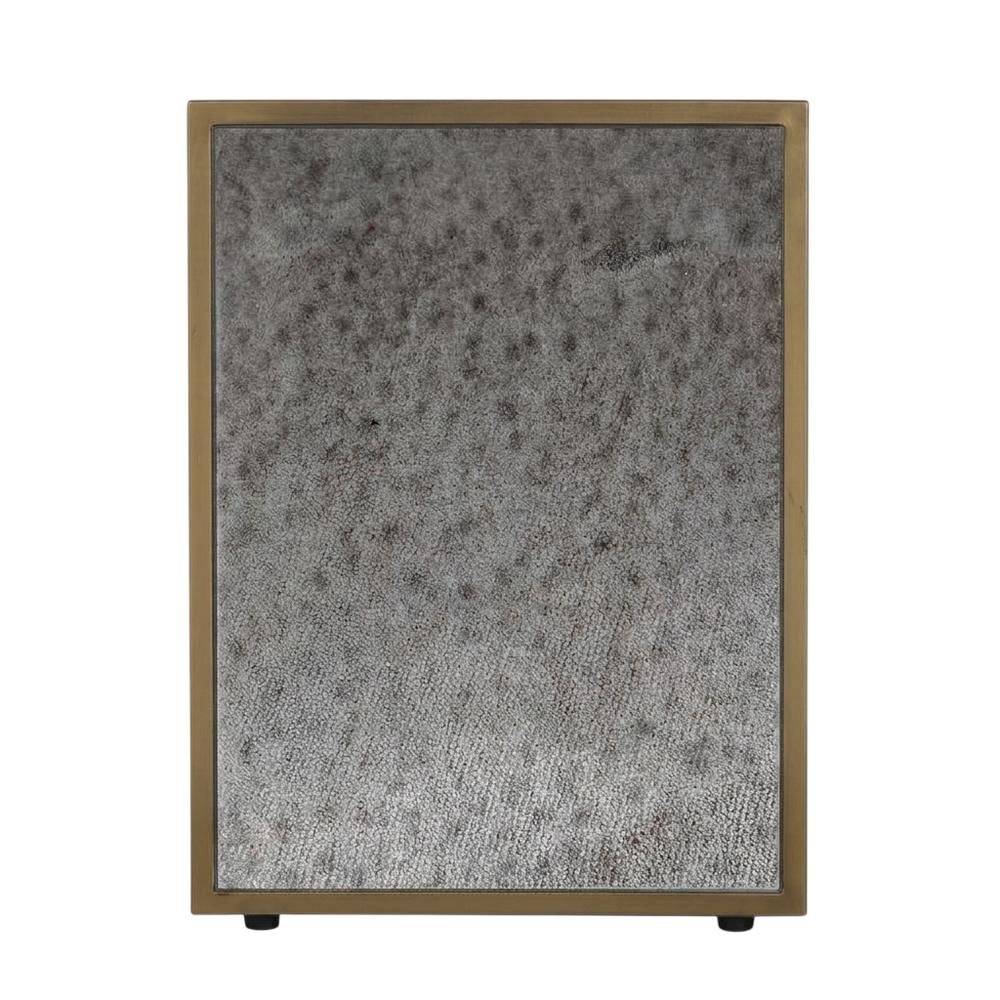 Mirrored Side Table with Modern Style and Adjustable Shelf, Made of MDF
