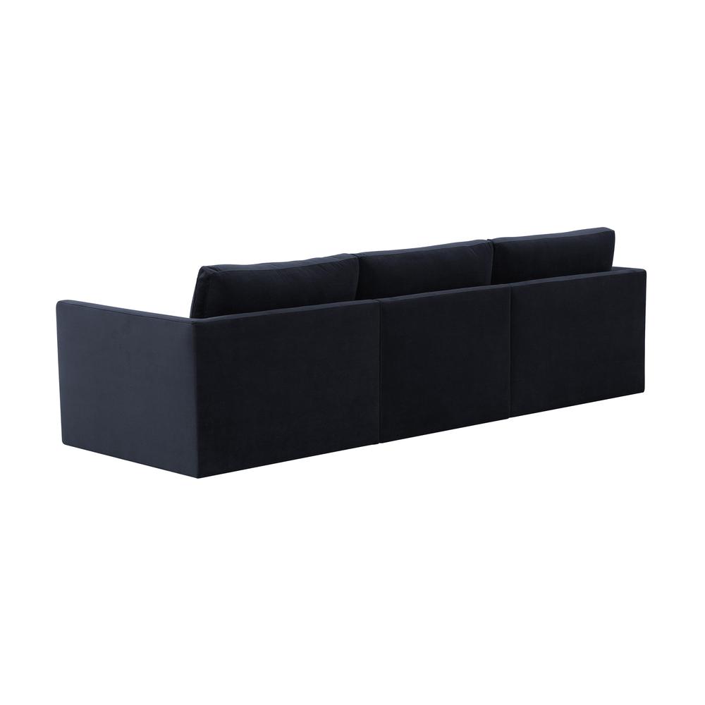 Elegant Modular Sofa in Navy Velvet with Plywood Frame for Modern Living