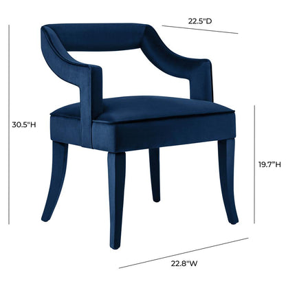 Opulent Navy Velvet Chair, Belen Kox
