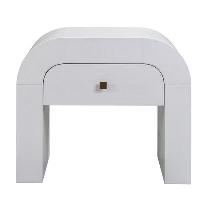 White Nightstand with Soft-Close Drawers and Modern Design