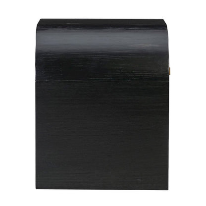 Black Nightstand With 1 Drawer And Rounded Frame, Small Bedside Table Design